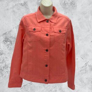 L.L. Bean Women's Orange Linen Cotton Button Up Jacket Size XS